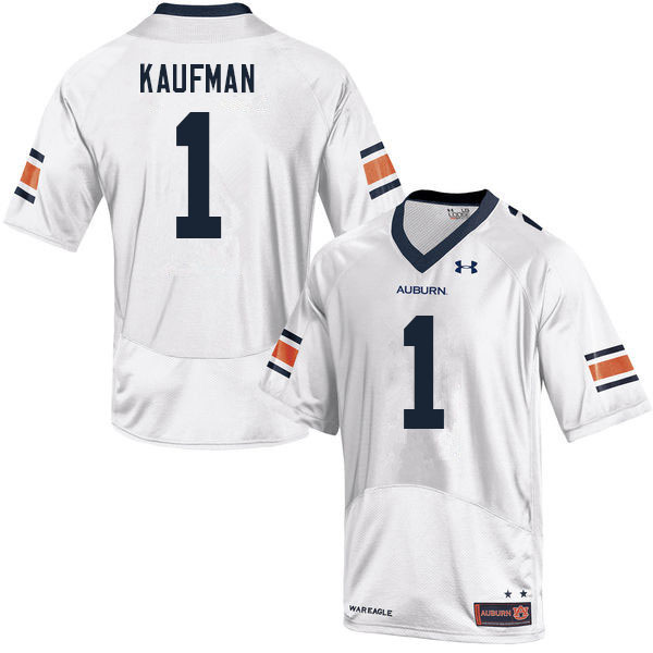 Auburn Tigers Men's Donovan Kaufman #1 White Under Armour Stitched College 2021 NCAA Authentic Football Jersey QCT5274UG